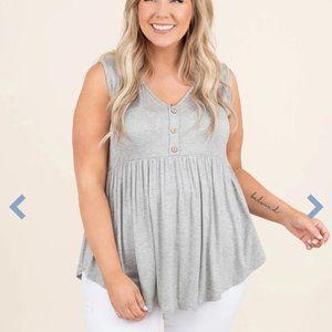 Chic Soul Heather Gray Tank Top 2X